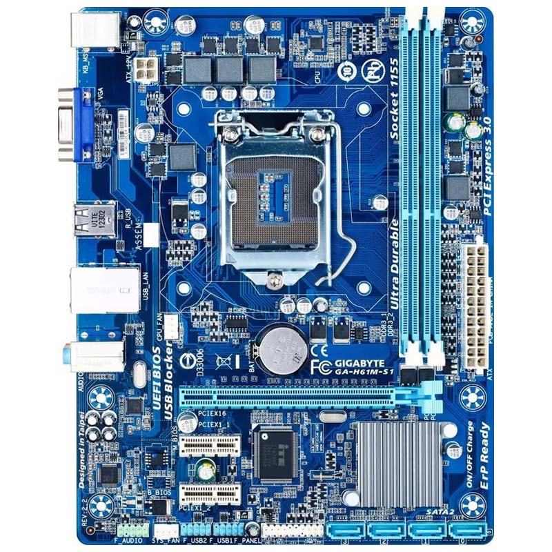 مادربرد گیگابایت مدل GA-H61M-S1 استوک