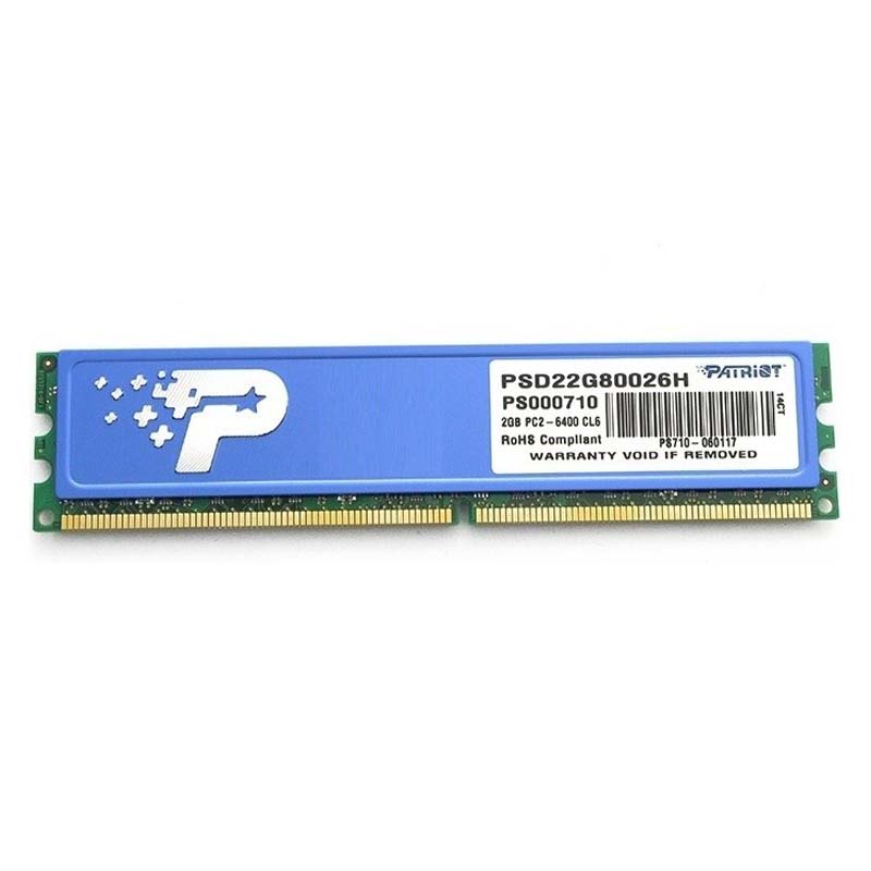 رم کامپيوتر پاتریوت DDR2 تک کاناله مدل سیگنچر ظرفيت 2 گيگابايت CL6 استوک