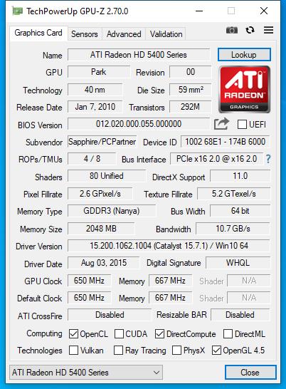 کارت گرافیک ای ام دی سافایر مدل Radeon HD 5450 ظرفیت 2 گیگابایت DDR3 استوک - Image 3