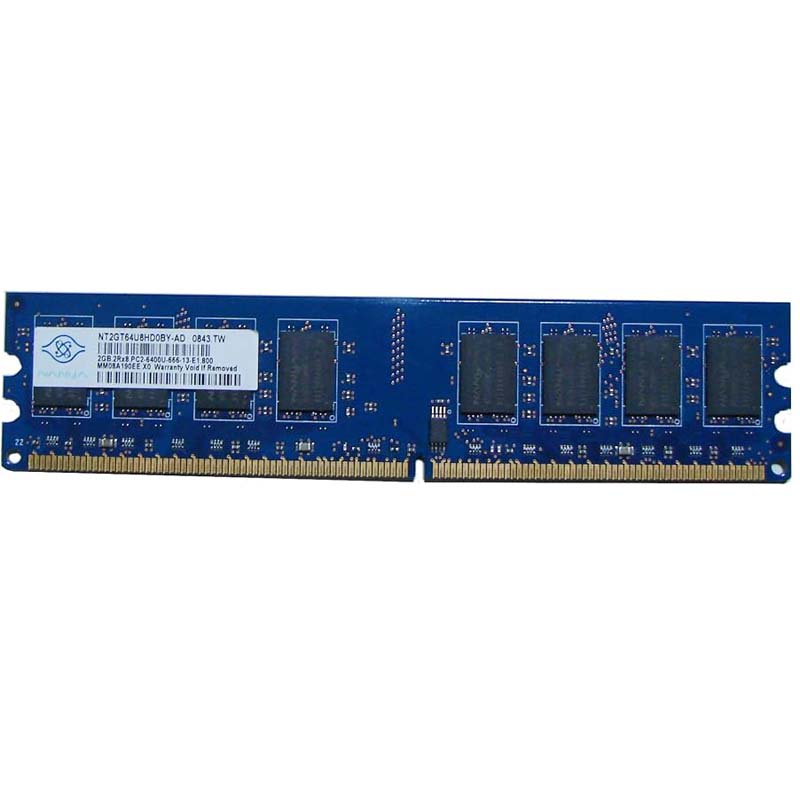 رم کامپيوتر نانیا فرکانس 800 مگاهرتز CL6 مدل DDR2-800 ظرفيت 2 گيگابايت استوک
