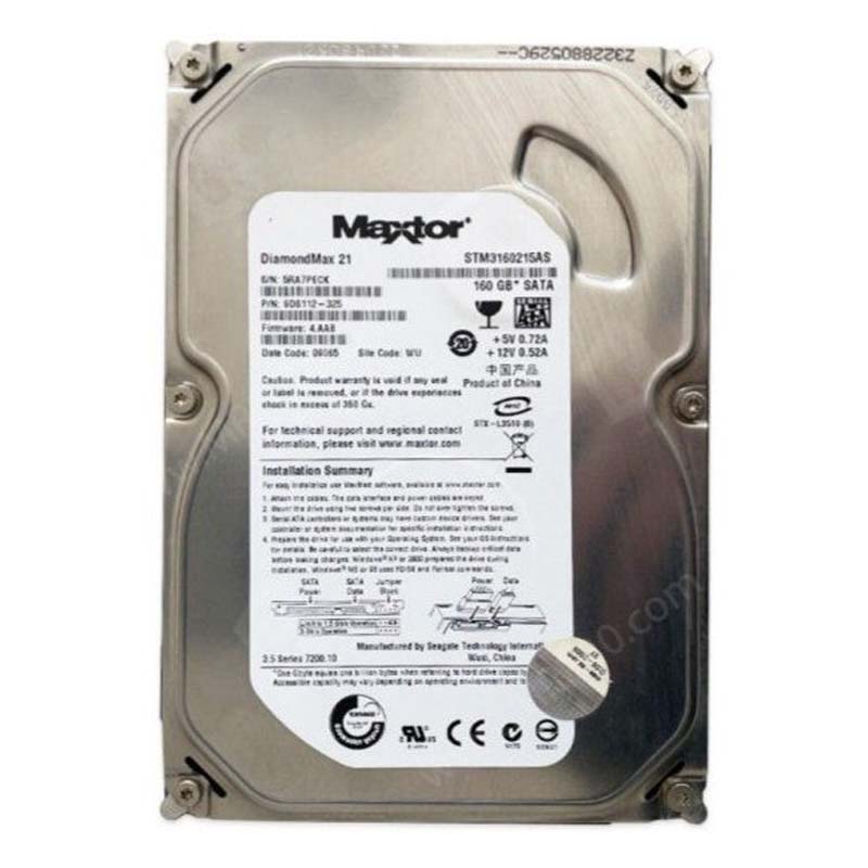 هارد دیسک اینترنال مکستور مدل STM3160215AS ظرفیت 160 گیگابایت استوک
