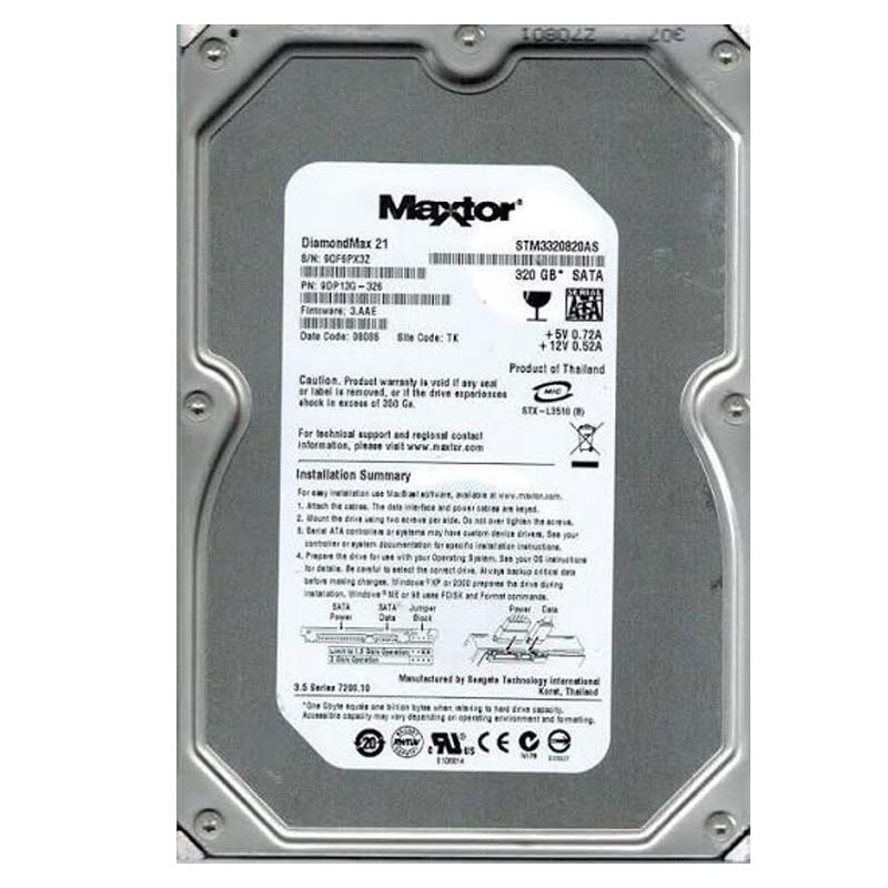 هارد دیسک اینترنال مکستور مدل STM3320820AS ظرفیت 320 گیگابایت استوک